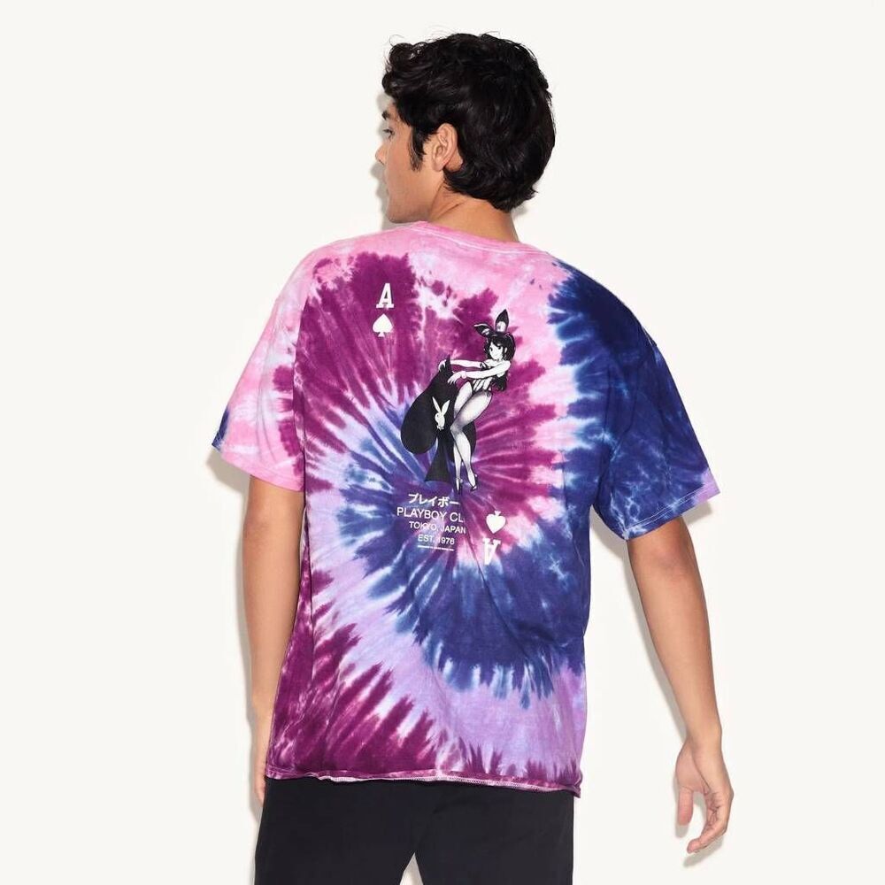 Playboy Ace of Spades Tokyo Japan Tie-Dye T-Shirt XL Streetwear Anime Trendy